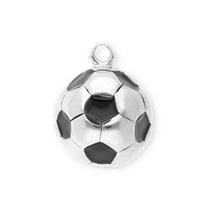 Stainless steel charms football Silver-Black
