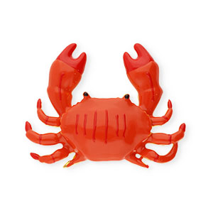 Eco-brass&reg; metal charms enamel crab Gold-Orange-Red-Black