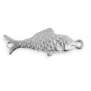 Stainless steel findings connector fish Silver