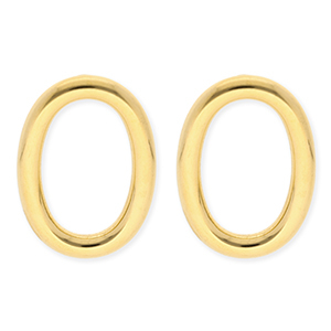 BY31&reg; Stainless steel earrings / earpin oval Gold