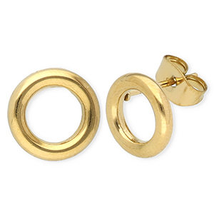 Stainless steel earrings / earpin round Gold