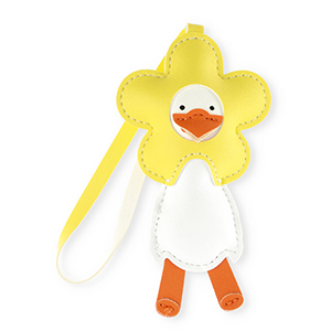 Statement charms goose with flower Yellow-White-Orange
