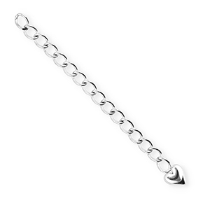 BY31&reg; Stainless Steel findings extension chain set heart Silver