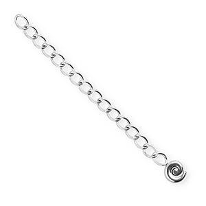 BY31&reg; Stainless Steel findings extension chain set spiral Silver