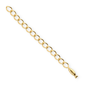 BY31&reg; Stainless Steel findings extension chain set fish Gold