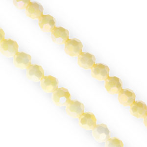 Round top faceted beads 6mm Yellow-AB Coating