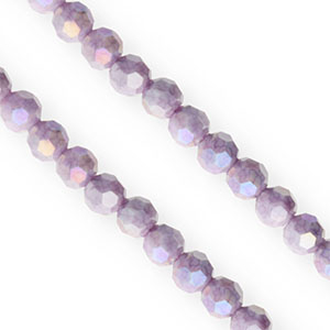 Round top faceted beads 6mm Purple-AB Coating