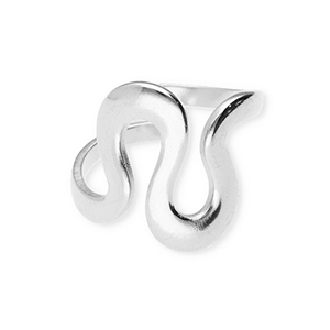 Stainless steel rings wavy Silver