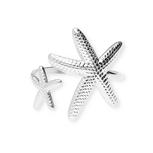 Stainless steel rings starfish Silver