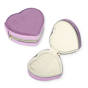 Jewellery travel box heart Purple