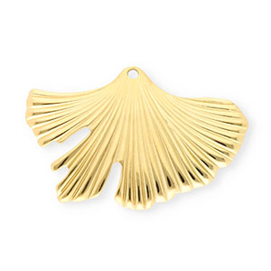 Stainless steel charms ginkgo leaf Gold