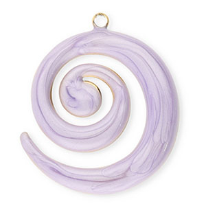 Stainless steel charms spiral Gold-Lilac Marble