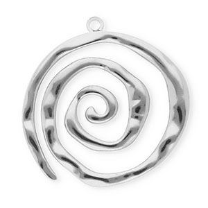Stainless steel charms spiral Silver
