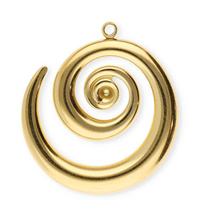 Stainless steel charms spiral Gold