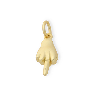 Brass TQ metal charms middle finger Gold