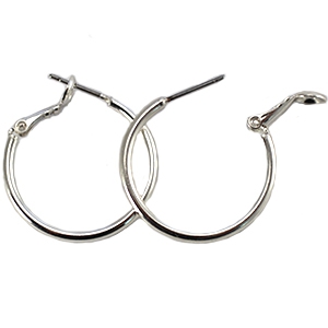 DQ metal findings creole earrings 20mm Silver 