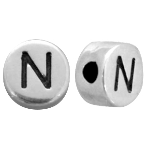 DQ metal letterbead N Antique Silver (nickel free)