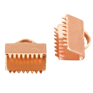 DQ metal findings ribbon ends 10mm Rose Gold 