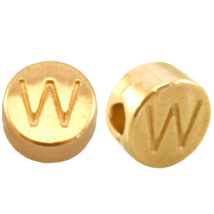 DQ European metal letterbead W Gold (nickel free) 