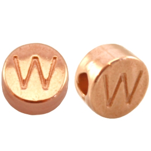 DQ European metal letterbead W Rose Gold (nickel free)