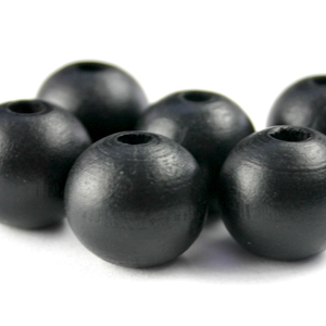 Wooden beads round 8mm Black