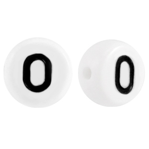 Acrylic letterbeads number 0 White