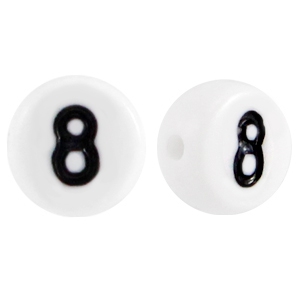 Acrylic letterbeads number 8 White