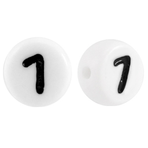 Acrylic letterbeads number 7 White