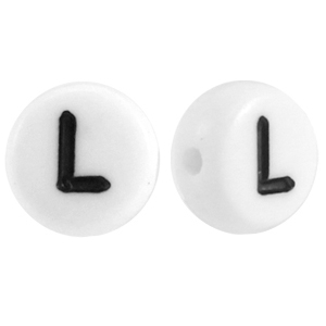 Acrylic letterbeads letter L White