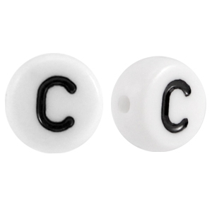 Acrylic letterbeads letter C White