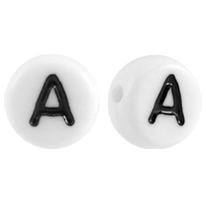 Acrylic letterbeads letter A White