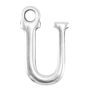 DQ metal lettercharm U Antique silver (nickel free)