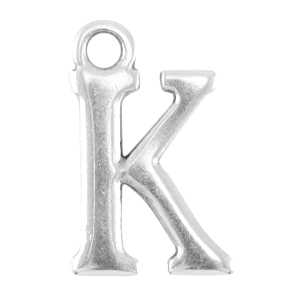 DQ metal lettercharm K Antique silver (nickel free)