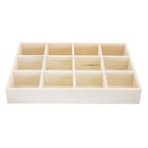 Wooden jewellery display 12 compartments Natural (natural wood colour) 