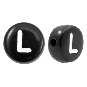 Acrylic letter beads letter L Black