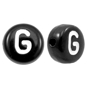 Acrylic letter beads letter G Black