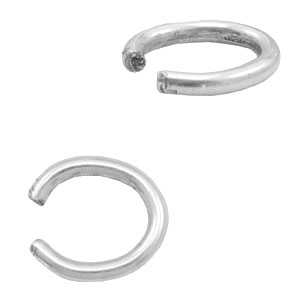 Findings TQ metal jump ring oval Antique Silver