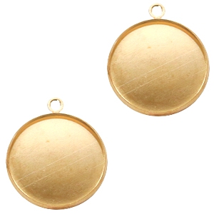 Settings charm metal for cabochon 20 mm Gold