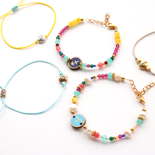 Easily create jewellery with zodiac sign beads and macram&eacute; bead cord: