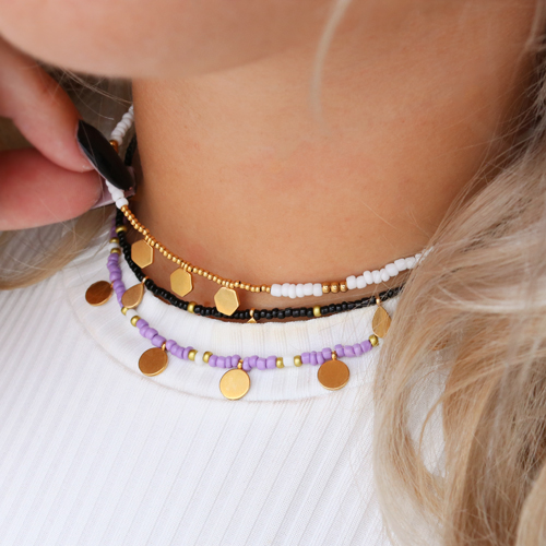 This trendy jewellery can be made with glass seed beads and stainless steel charms:
