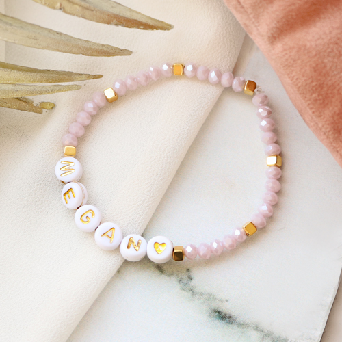 Need some inspiration? Easily make these bracelets yourself with acrylic letter beads: