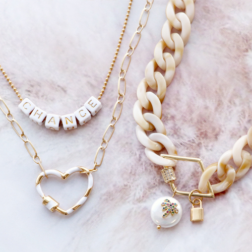 Making statement jewellery with zirconia lock charms! 