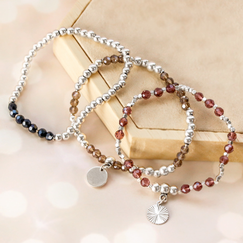 Use these round top faceted beads for a beautiful bracelet collection
