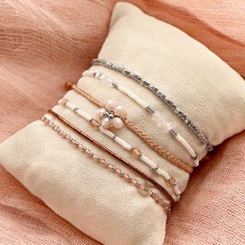 Elegant bracelet collection with hematite beads