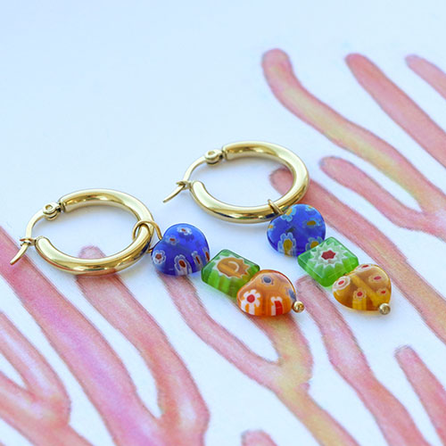 Design trendy jewelry sets with millefiori beads