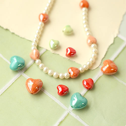 Inspiration time with ceramic beads in heart shape