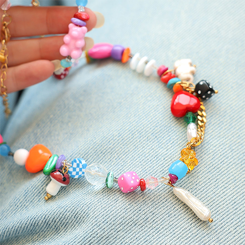 Colourful jewellery inspiration with acrylic beads