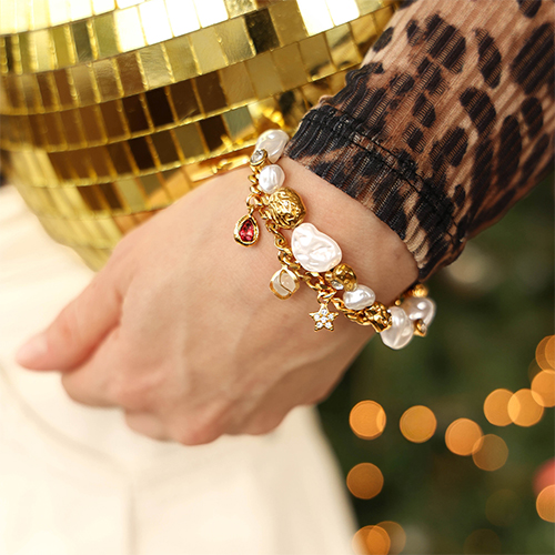 Inspiration time with stainless steel beads and charms