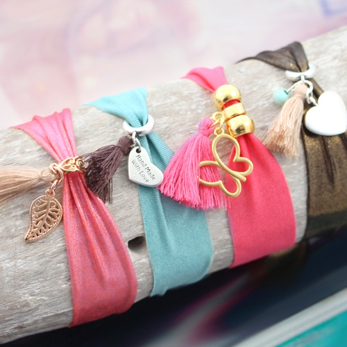Trendy bracelets made of Ibiza ribbon