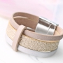Metallic bracelets made of faux leather and new Basic Quality metal jewellery clasps